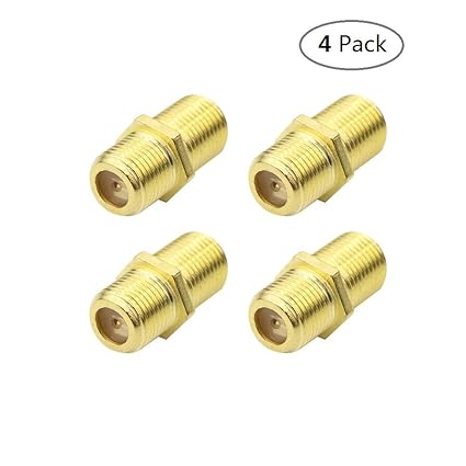 Gold Plated F-Type RG6 Female to Female Coax Cable Adapter Connector for Coaxial Video