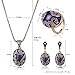 KAVANI Oval Jewelry Set Necklace Earring Ring Set Purple Gold Pattern with Crystal New Arrival