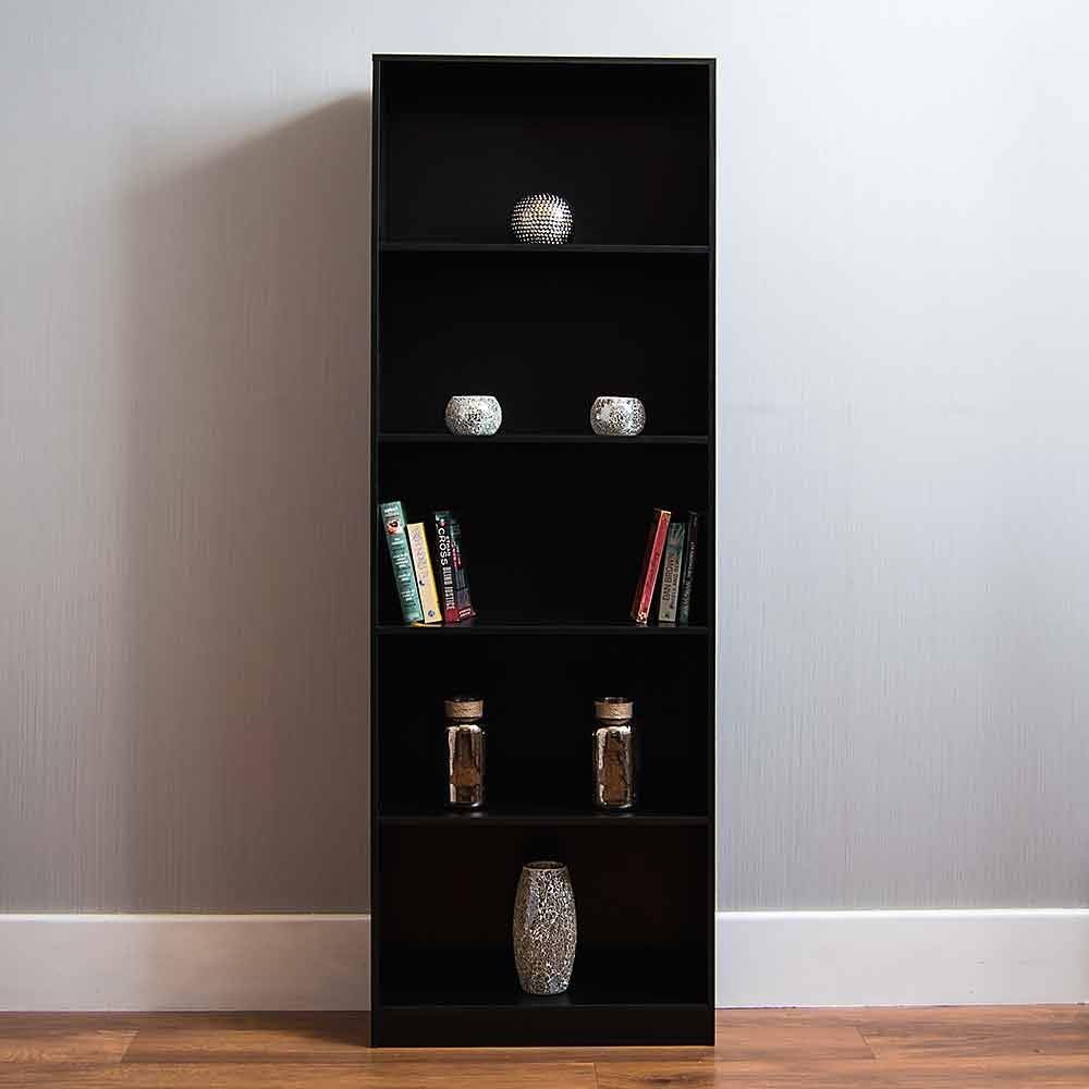 Vida Designs Cambridge 5 Tier Extra Large Bookcase, Black Wooden Shelving Display Storage Unit Office Living Room Furniture - Image 5