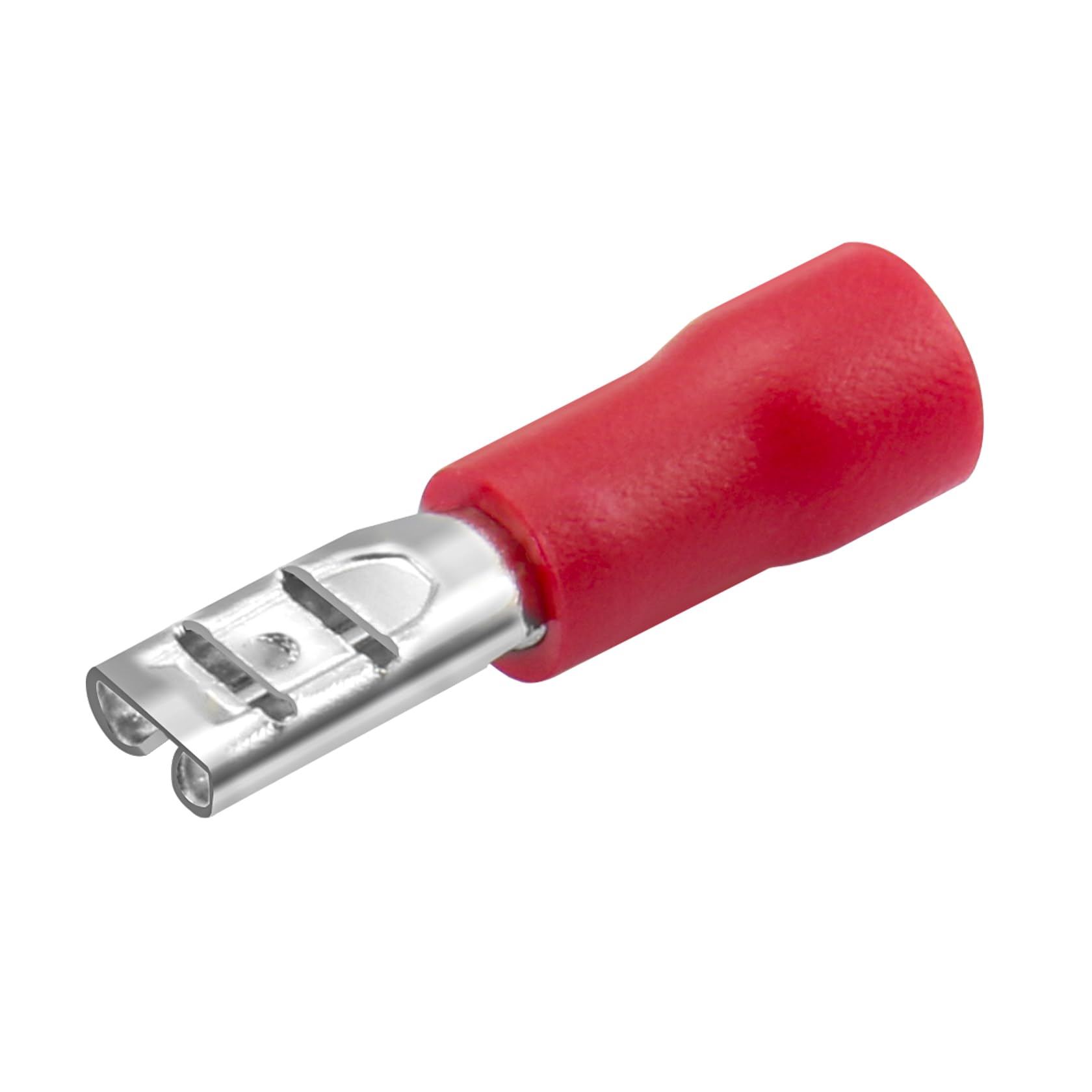 Heschen Female Quick Disconnects Vinyl Insulated, FDD1.25-110, 2.8 x 0.5mm Cable Terminal, for 0.5-1.5mm² (22-16 AWG), Red, 100Pack