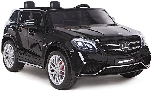 Mondial Toys Electric Car for Children 2 Seater Super SUV 2 x Batteries 12 V with 4 Engines Mercedes-Benz gls63 AMG 4 x 4 AWD WITH BLACK LEATHER SEAT RUBBER WHEELS Remote Control