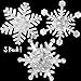 BANBERRY DESIGNS Snowflake Window Lights - Pack of Three Suction Cup Acrylic Snowflakes - LED Color Changing - Snowflake Decorations - Night Light Window Clings- Seasonal Window Bling