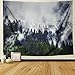 Prabahdak Misty Forest Tapestry Grey Fog Tapestry 3D Forest Tree Tapestry Nature Landscape Wall Hanging Tapestry Mandala Bohemian Tapestry for Bedroom Living Room Dorm