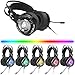 Kekilo Gaming Headset with Mic for Xbox One PlayStation 4 PS4 PC - 3.5mm Surround Sound, Noise Reduction Game Headphone with LED Light for Nintendo Switch, Laptop, Tablet, Smartphone