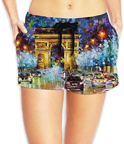 Goddess Nymph Women's Shorts Arch Of Triumph Painting Beach Casual Sport Waistband Swimsuit Mesh Summer Board Shorts