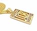 MENS DREAM CHASER ICED OUT HIP HOP CZ PENDANT FRANCO OR CUBAN CHAIN NECKLACE SET (Gold Cuban Chain Set)