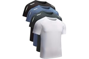 Men's Quick Dry Ice Silk T-Shirt, 1 Piece Short Sleeve Athletic Tee with Reflective Strip for Running, Training