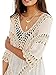 JOYEBUY Sexy Womens Crochet Hollow Out Swimwear Beachwear Bikini Cover-ups (S-M, Beige)