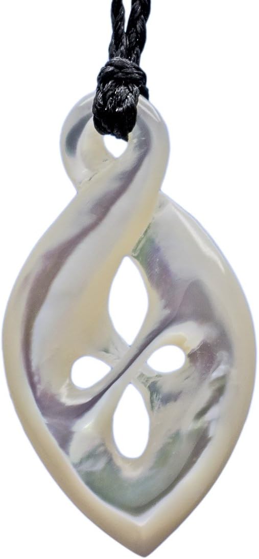 Mother of Pearl Nacre Infinity Loop with Celtic Crossover Double Sided