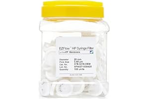 Foxx Life Sciences 37B-3216-OEM Polypropylene EZFlow Syringe Filter, 25 mm Diameter, .45 µm Pore Size (Pack of 100)