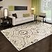 Superior Indoor Area Runner, Jute Backed, Modern Oriental Floral Damask Floor Decor for Office, Living Room, Bedroom, Entryway, Dining/Kitchen, Hardwood, Augusta Collection, 2' 7