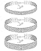 FIBO STEEL 3 Pcs Clear Rhinestone Womens Choker Necklace for Girls Collar Necklace,Adjustable
