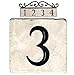 NACH Marble Tile Address Number for Outdoor Address Plaque, House Number Sign, Classic House Number Tile, Wall Decor, 3, Beige, 4 x 4