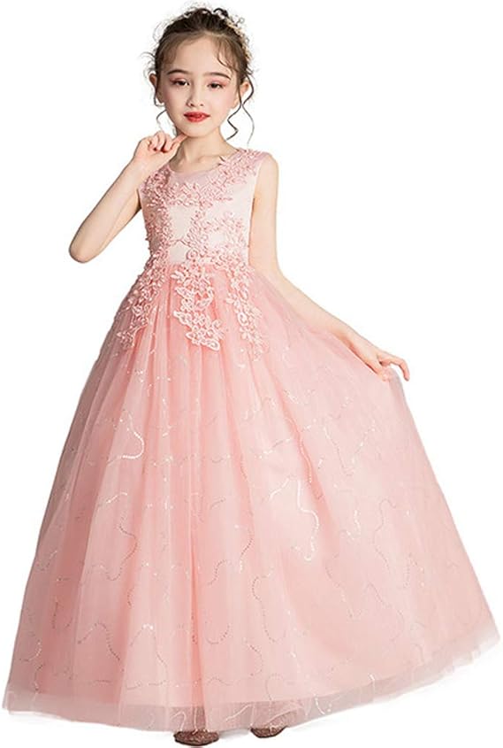 Amazon ロモハナガ フォーマルドレス 演奏会 ベールガール リングガール ピアノ発表会 ドレス ロング丈 フォーマル ワンピース お姫様 着やせ 上品 エレガント 女の子 結婚式 子供 キッズ 中学生 韓国 発表会 七五三 ジュニアドレス ワンピース チュニック 通販