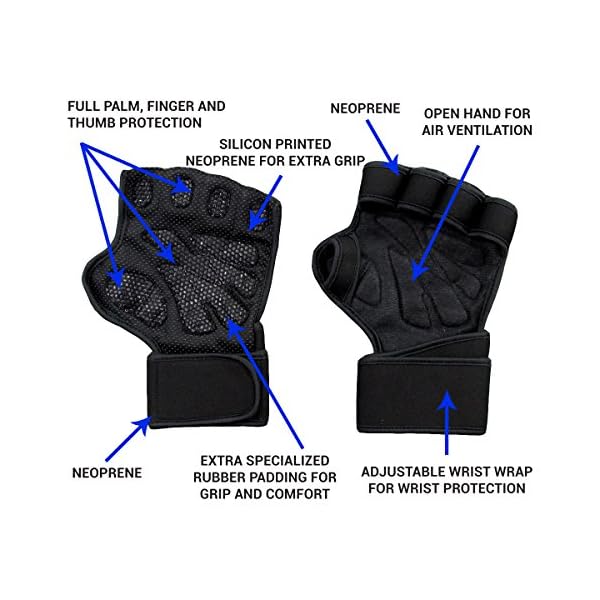 Fit Active Sports New Ventilated Weight Lifting Workout Gloves with Built-in Wrist Wraps for Men and Women - Great for Gym Fitness, Cross Training, Hand Support & Weightlifting. - Image 7