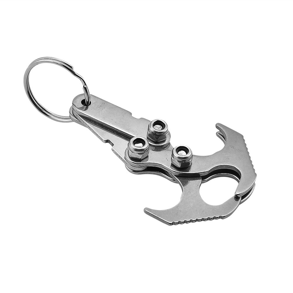 Alomejor Stainless Steel Hook for Multi-Function Survival Magnetic Folding Grappling Hook Climbing Claw Outdoor Steel Tool (S)