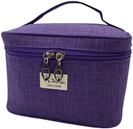 TePiLl Travel Toiletries Comestic Bag Case Portable Hanging Makeup Bathroom Brush Storage Pouch for Business, Camping, Vacation(Purple)