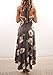 ZESICA Women's Halter Neck Floral Printed High Low Beach Party Maxi Dress,Grey,Medium