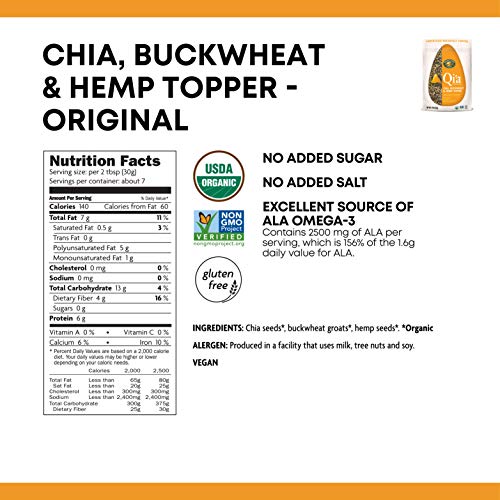 Qi'a Superfood Organic Gluten Free Original Chia, Buckwheat and Hemp