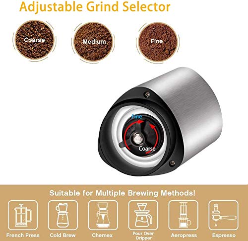 Linkax Kaffeemühle Manuell mit Keramikmahlwerk, Handkaffeemühle aus Edelstahl Faltbar Kaffeemühle Hand mit… – Bild 3