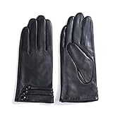 MATSU Fashion Women Winter Warm Touchscreen Texting Driving Leather Gloves 5 Colors(Long Fleece/Cashmere lining)