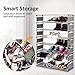 Modrine 8 Tiers Shoe Rack, Free Standing Shoe Racks Shoes Organizer - Holds 32 Pairs of Shoes (Grey)