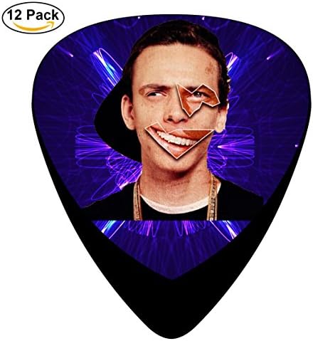 Lo_gic Guitar Picks 12-Pack Celluloid Paddles Plectrums 0.46mm/ 0.71mm/ 0.96mm for Fashion Various Guitar Bass Musical Instruments