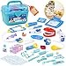 BRITENWAY Educational Doctor Medical Pretend Play Toy Set in Storage Box 34 Pcs - Battery Operated Tools with Lights & Sounds - Promote Learning, Hand to Eye Coordination, Fine Motor Skills