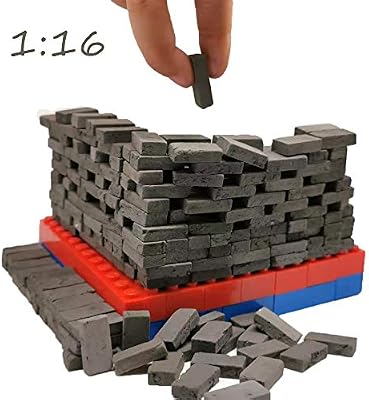 Momaa 1 16 Miniature Brick Scale Wall Bricks Mini Bricks Model Sand Table Micro Landscape Accessories Diy Dollhouse Bricks Diorama Fairy Garden Red Grey Gray Amazon Sg Toys Games