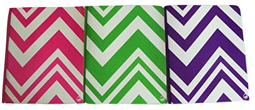 Studio C Carolina Pad 3 Folder Set ~ You Zig It (Pink, Green, Violet; Two Pocket Folders with Prongs)
