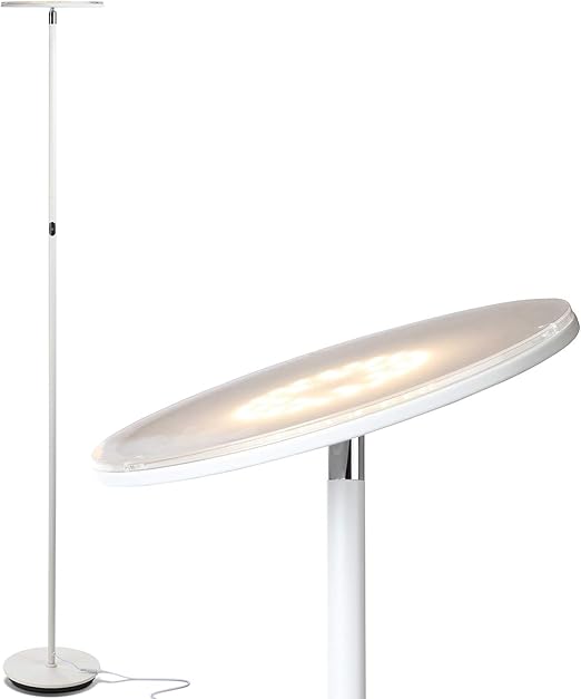 Brightech Sky Led Torchiere Super Bright Floor Lamp Contemporary High Lumen Light For Living Rooms Offices Dimmable Indoor Pole Uplight For