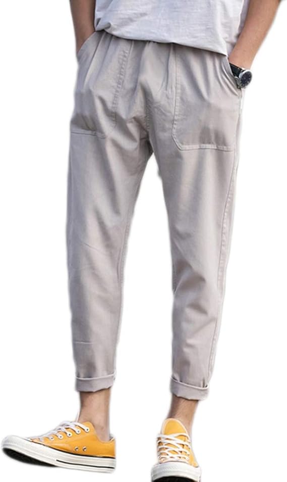 Amazon チノパン ショートパンツ メンズ 9分丈パンツ 夏 ミディアムパンツ クロップドパンツ ストレッチ ジャージ スリム スポーツウェア 薄手 通気 吸汗 速乾 膝下丈 九分丈 美脚 クロップド アンクルパンツ チノパン ロングパンツ 通販