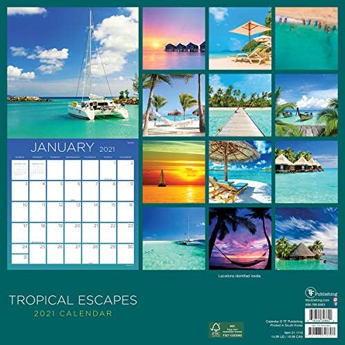 taget com topical escapes 2021 wall calendar Amazon Com Tf Publishing 2021 Tropical Escapes Monthly Wall Calendar Contacts Notes Page Home Or Office Planning Organization Premium Gloss Paper 12 X12 Office Products taget com topical escapes 2021 wall calendar