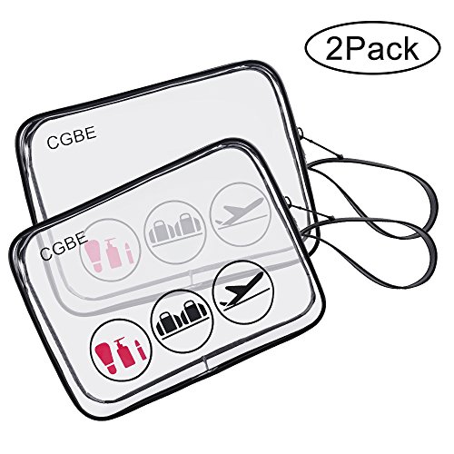 TSA-Approved Clear Travel Toiletry Bag With Handle Strap, CGBE Airline Kit 3-1-1 Clear Liquids Toiletries & Cosmetics Organizer Carry-On Luggage for Women and Men (2 Pack) - Thumbnail 7