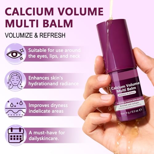 Calcium Multi Balm Stick,Calcium Volume Multi Balm - Collagen Moisturizing Stick for Face, Eyes and Neck, Moisturizing and Refreshing for All Skin Types