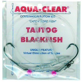 Aqua Clear TB-14RB Tautog and Black Fish Hi/Low Rig with 9-Inch Lead and 70-Pound Test, No. 4 Virginia Hooks