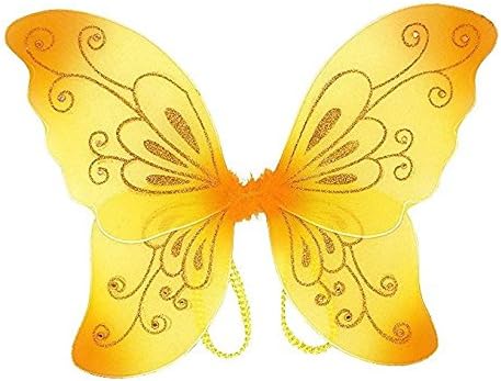 Cutie Collection Girls Sparkling Fairy Wings (Pink, One Size) (Yellow)