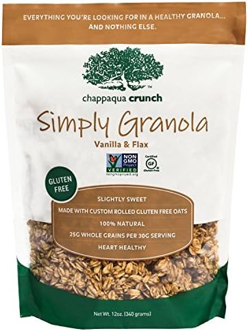 Chappaqua Crunch Simply Granola, GLUTEN FREE Vanilla and Flax - 12oz Pouch (Pack of 1)