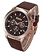 Kteta Men's Watch Classic Business Casual Chronograph sports Quartz Analog Leather Wristwatches(Brown)