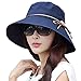 Siggi Bucket Cord Sun Summer Beach Hat with Wide Brim for Women Foldable UPF50+ Navy
