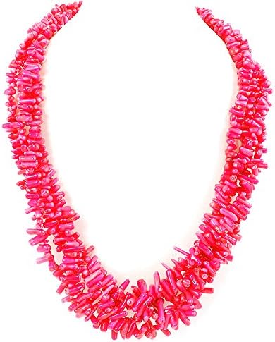 Ny6design 4 Strands Pink Sea Coral Branch Huge Necklace 20"-22'' Gift Ideas N17050416h
