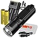 Nitecore SRT9 2150 Lumen Multi-LED Smartring Tactical Flashlight (White, Red, Blue, Green, UV) Plus 2X 3500mAh Rechargeable Batteries, i2 (2016) 2-Port Charger & LumenTac Battery Organizer