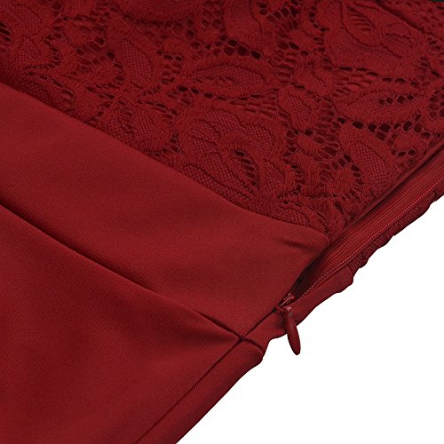 Dreaweet Women's Off Shoulder Lace Boat Neck Vintage Cocktail Party Wedding Dresses