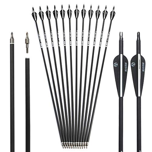 image for SMARTTREE Archery Carbon Arrows SP500 28'' 12Pcs Outdoor Target Huntin