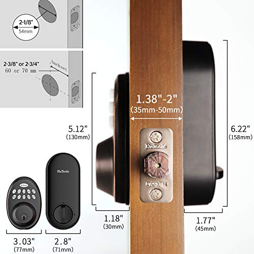 Keyless Entry Door Lock Deadbolt, HuTools Gate Locks with Keypads