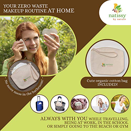 Washable Make up Remover Pads Bamboo, 12-Pack of Reusable Facial Rounds MADE IN EU; Eco Friendly Face Cleansing Cosmetic Cloth Pad; Soft Skin Care Wipes for all Skin Types; EXTRA Laundry&Storage bags