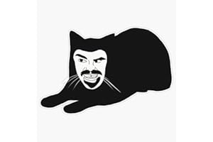 Leyland Designs What We Do in The Shadows - Vladislav As A Cat Sticker Outdoor Rated Vinyl Sticker Decal for Windows, Bumpers, Laptops or Crafts 5"