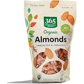 365 by Whole Foods Market, Almonds Unroasted Unsalted Value Size Organic, 20 Ounce