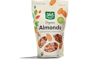 365 by Whole Foods Market, Almonds Unroasted Unsalted Value Size Organic, 20 Ounce