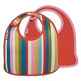 Built 2 Piece Mess Mate Infant Bib, In Baby Pink Stripe